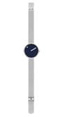 Picto 43392-0812 Steel Watch Small with Navy Dial Steel Matt Mesh Band