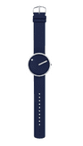 Picto 43393-0520S Steel Watch Medium with Navy Dial Navy Silicone Strap