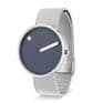 Picto 43393-0820 Steel Watch Medium with Navy Dial Steel Matt Mesh Band