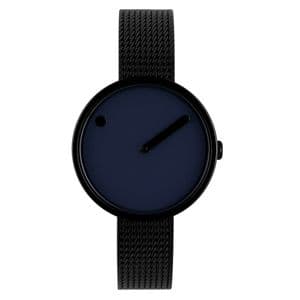 Picto 43394-1012 Black Small Watch with Navy Blue Dial Black Mesh Band