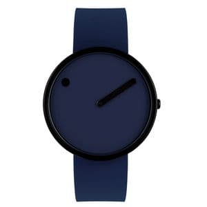 Picto 43395-0520B Black Medium Watch Navy Dial Navy Silicone Strap