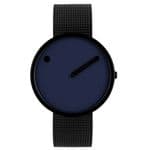 Picto 43395-1020 Black Medium Watch Navy Blue Dial Black Mesh Band