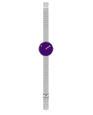 Picto 43398-0812 Steel Watch Small with Purple Dial Steel Matt Mesh Band