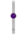 Picto 43399-0820 Steel Watch Medium with Purple Dial Steel Matt Mesh Band