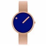 Picto Blue Dial Rose Gold Mesh Band Small Watch 43389-1112