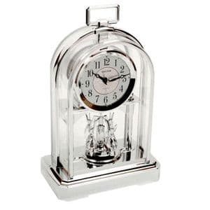 Rhythm Chrome Arched Mantel Clock with Rotating Pendulum 4SG744WR19