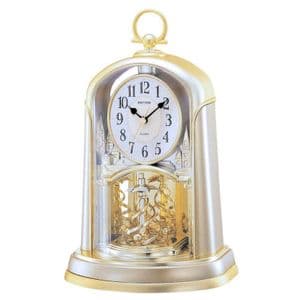 Rhythm Gold and Silver Mantel Clock with Rotating Twist Pendulum 4SG713WR18