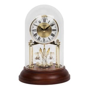 Rhythm Gold Anniversary Clock with Wooden Base CRG121NR06