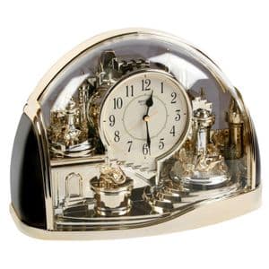Rhythm Gold Half Moon Arched Mantel Clock with Rotating Pendulum 4SG738WR18