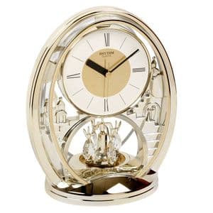 Rhythm Gold Oval Mantel Clock with Shooting Star 4SG768WS18
