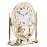 Rhythm Gold Oval Mantel Clock with Swinging Pendulum CRP609WR18