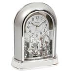 Rhythm Silver Arch Mantel Clock with Crystals 4SG696WR19