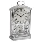 Rhythm Silver Carriage Mantel Clock with Swinging Pendulum 4RP796WR19