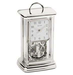 Rhythm Silver Oblong Mantel Clock with Rotating Pendulum 4SG771WR19