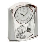 Rhythm Two Tone Chrome Mantel Clock with Swinging Pendulum 4RP772WR19