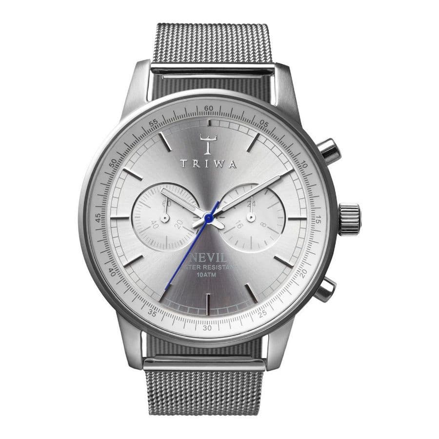 Triwa Silver Nevil Chrono Mesh Watch NEST102-ME021212