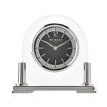 Widdop Arched Glass Silver Quartz Table Clock W2717