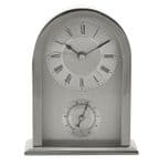 Widdop Arched Silver Aluminium Mantel Clock W2843