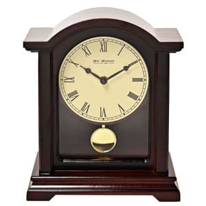Widdop Broken Arch Dark Walnut Mantel Clock W3415