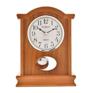 Widdop Broken Arch Oak Mantel Clock with Pendulum W2967OAK