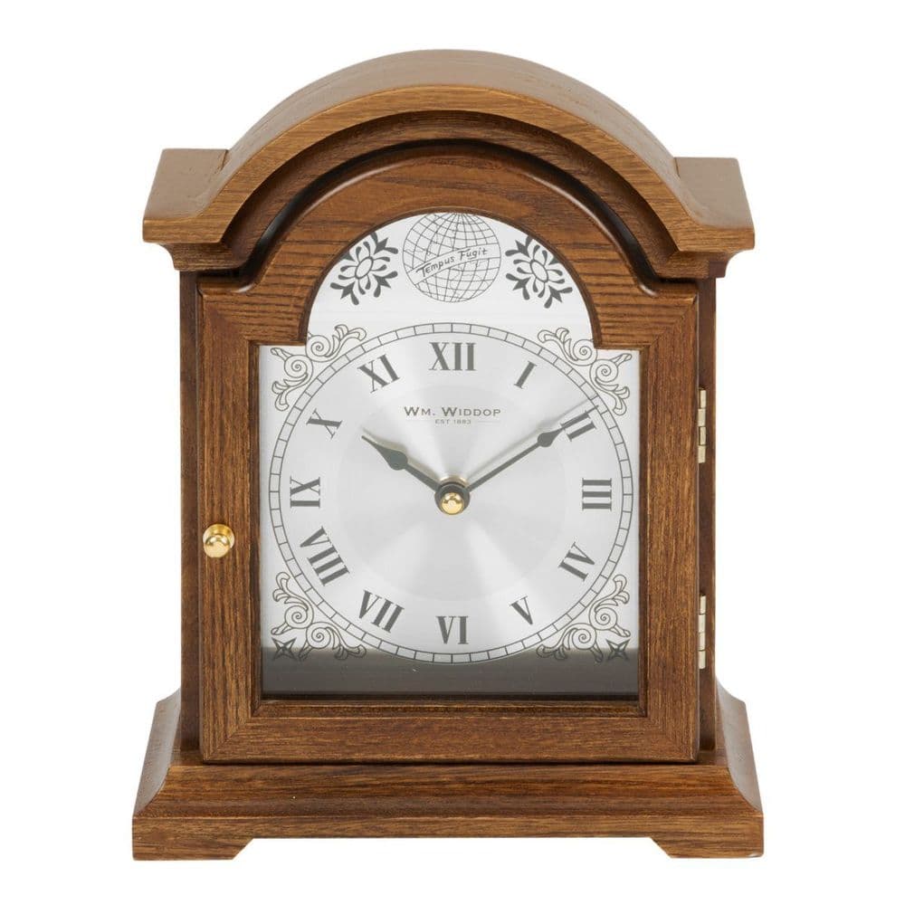 Wm.Widdop Broken Arch Wooden Mantel Clock 24cm