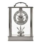 Widdop Brushed Aluminium Skeleton Movement Table Clock W2013S