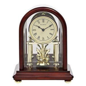Widdop Dark Walnut Rotating Pendulum Mantel Clock W3418
