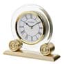 Widdop Glass and Gold Quartz Table Clock W3432