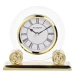 Widdop Glass and Gold Quartz Table Clock W3432