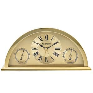 Widdop Gold Aluminium Crescent Shaped Mantel Clock W2846