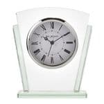 Widdop Layered Silver Bezel Glass Quartz Table Clock W2707