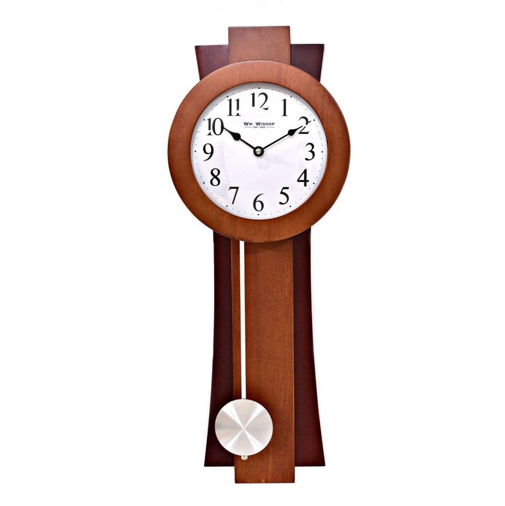 Widdop Mahogany Quartz Pendulum Wall Clock W8003