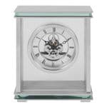 Widdop Silver Mantel Clock with Glass and Skeleton Dial W2842
