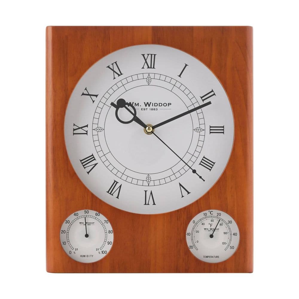 Widdop Wooden Clock Thermometer and Hygrometer W8020