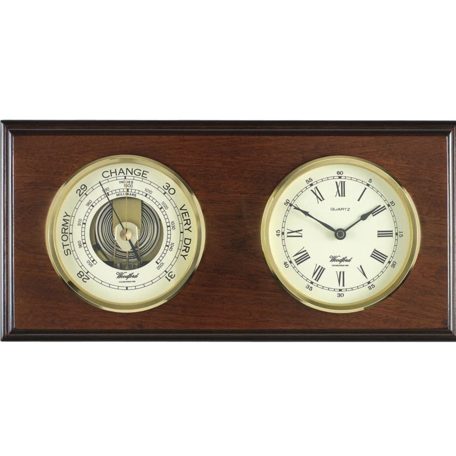 Woodford 5 Inch Aneroid Barometer and Clock 1609