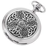 Woodford Chrome Plated Celtic Pattern Pocket Watch 1954