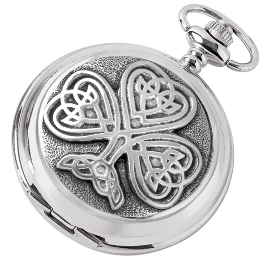 Woodford Chrome Plated Clover Pattern Pocket Watch 1953