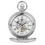 Woodford Chrome Plated Cut Out Mechanical Pocket watch 1052