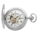 Woodford Chrome Plated Mechanical Half Hunter Pocket watch 1020