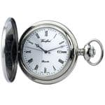 Woodford Chrome Plated Quartz Full Hunter Pocket Watch 1206