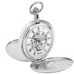 Woodford Chrome Plated Twin Lid Mechanical Pocket watch 1062