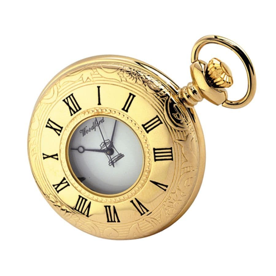 Mount Royal Gold Plated Half Hunter Pocket Watch, Swiss Quartz Movement Ref B8 E