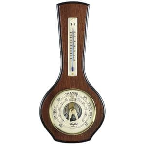 Woodford Small Vaneered Aneroid Barometer and Thermometer 1601