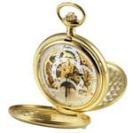 Woodford Twin Time Zone Gold Plated Mechanical Pocket Watch 1051