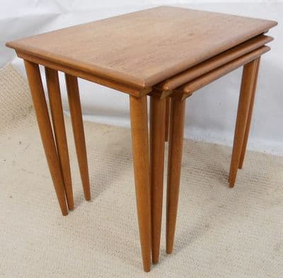 1960's Nest of Three Light Teak Coffee Tables