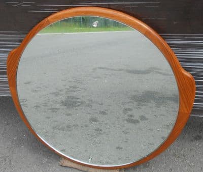 1960's Teak Framed Circular Wall Mirror