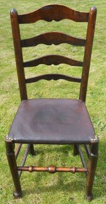 Antique Elm Ladderback Dining Chair