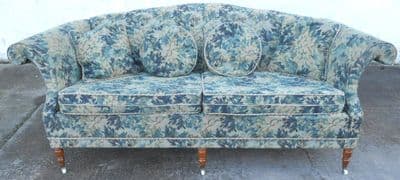 Antique Georgian Style Large Three Seater Upholstered Settee