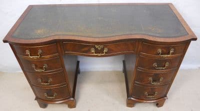 Antique Georgian Style Mahogany Pedestal Writing Desk