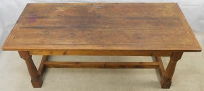 Antique Style Heavy Pine Refectory Dining Table